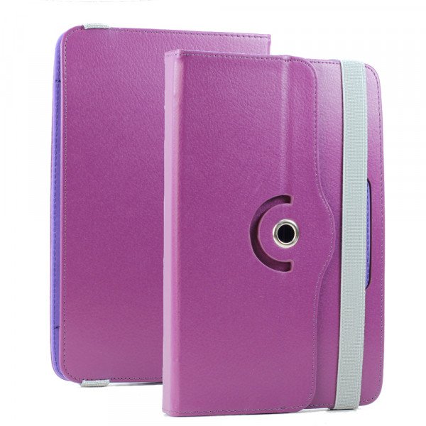 Wholesale Universal 7 inch 360 Premium Flip Leather Tablet Case (Purple)